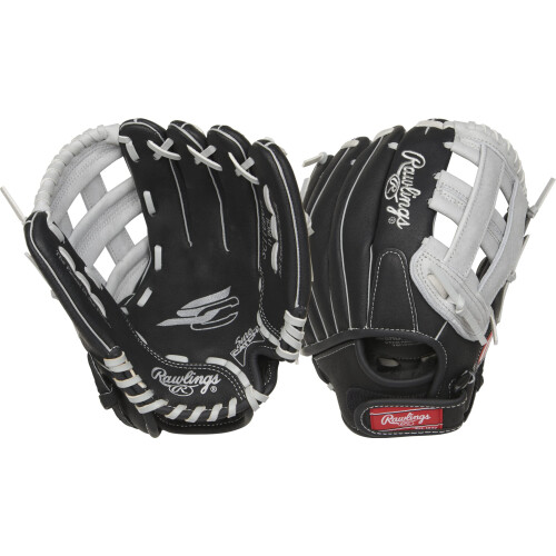 Rawlings | SURE CATCH T-Ball & Νεανικό Γάντι Μπέιζμπολ | Δεξί Χέρι | 11" | Μαύρο/Γκρι
