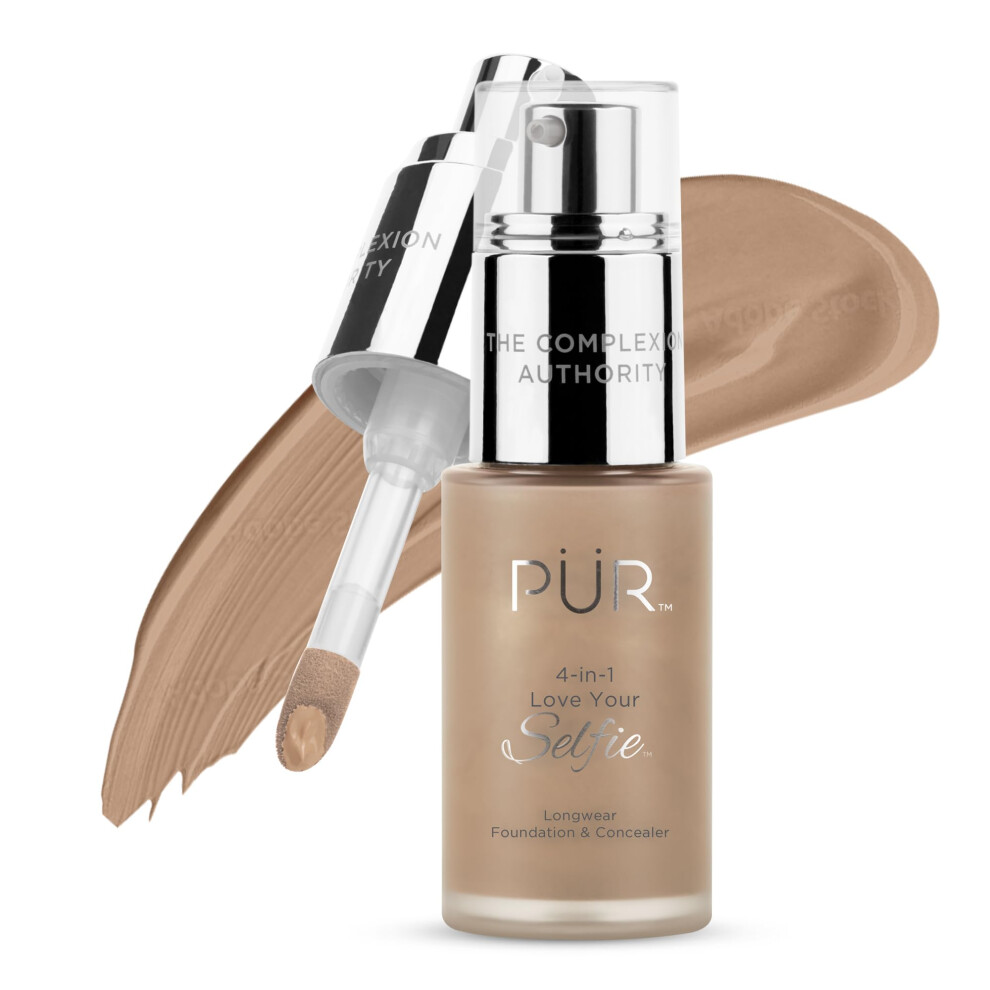 Purcosmetica Pr Minerals 4-In-1 Love Your Selfie Longwear Foundation & Concealer Full Coverage Liquid Foundation Hydrating Formula Cruelty Free