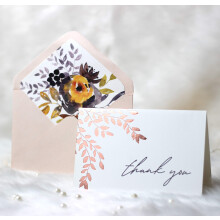 mudrit (Pack of 20 Rose Gold Foil Thank You Cards with Liner Envelopes & Floral Stickers for Weddings  Bridal/Baby Shower  Business and Graduation - 4