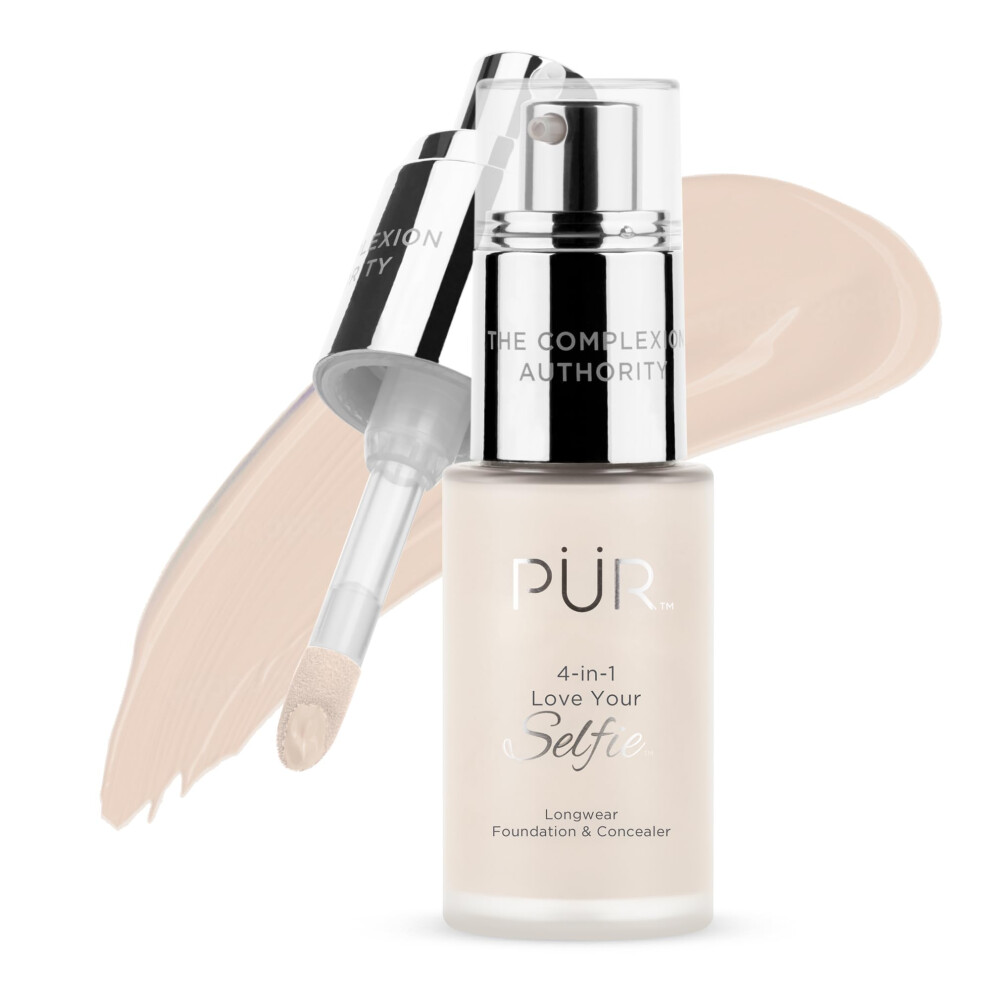 Purcosmetica Pr Minerals 4-In-1 Love Your Selfie Longwear Foundation & Concealer Full Coverage Liquid Foundation Hydrating Formula Cruelty Free