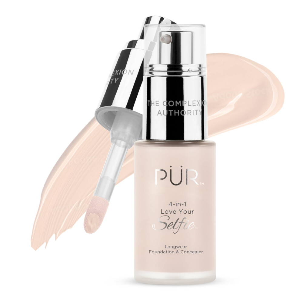 Purcosmetica Pr Minerals 4-In-1 Love Your Selfie Longwear Foundation & Concealer Full Coverage Liquid Foundation Hydrating Formula Cruelty Free