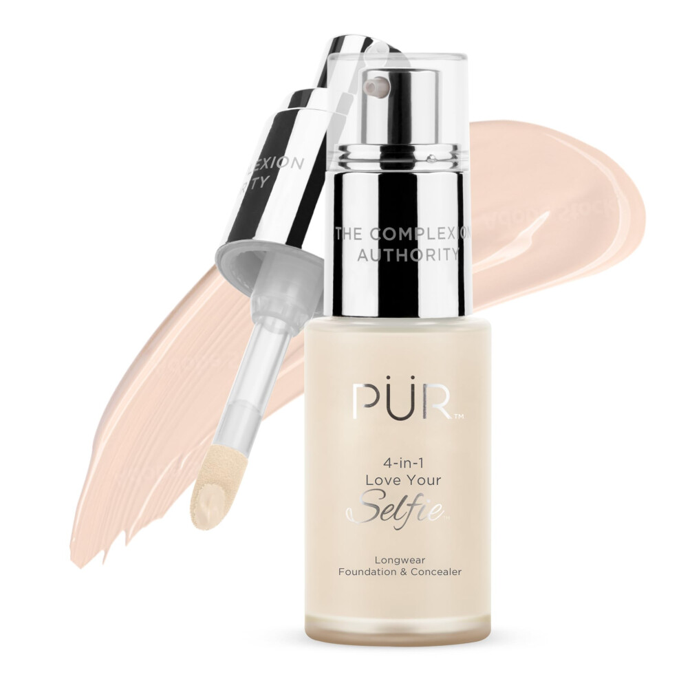 Purcosmetica Pr Minerals 4-In-1 Love Your Selfie Longwear Foundation & Concealer Full Coverage Liquid Foundation Hydrating Formula Cruelty Free