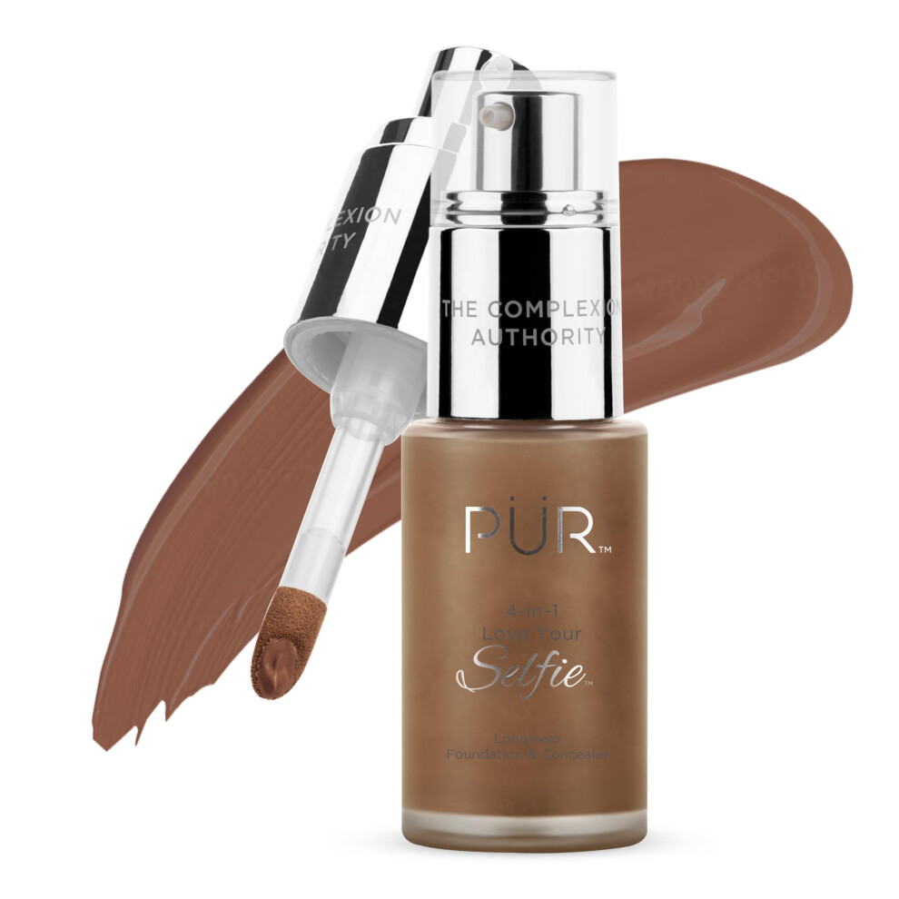 Purcosmetica Pr Minerals 4-In-1 Love Your Selfie Longwear Foundation & Concealer Full Coverage Liquid Foundation Hydrating Formula Cruelty Free