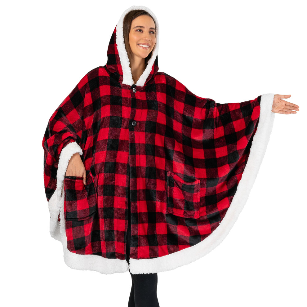 Couverture portable PAVILIA pour femmes adultes, couverture polaire douillette en peluche, poncho cape avec capuche, ch   le super doux, jet    envel