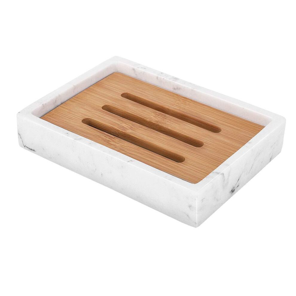 Luxspire Soap Dish Tray, Bathroom Soap Dish, Bamboo Soap Bar Holder for Shower Kitchen Sink, Double Layer Draining Soap Container Box, Wood Soap Case,-image-OPC-PFYR6GC-NEW