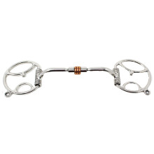 Professionell hst hst rostfritt stl 4.5 """" mun d-ring komfort snaffle bit koppar rullar 35312a