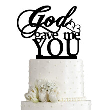 God Gave Me You Decor de petrecere pentru tort de nunta (negru)