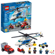 LEGO City Police Helicopter Chase 60243 Police Playset ptokszletek gyerekeknek (212 db)