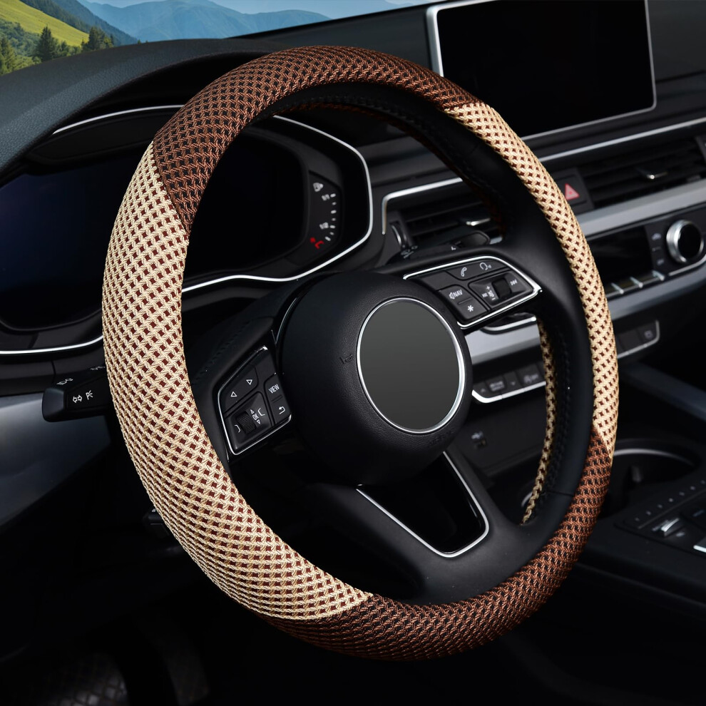 Kafeek Steering Wheel Cover Universal 15 Inch Microfiber Breathable 758648134471