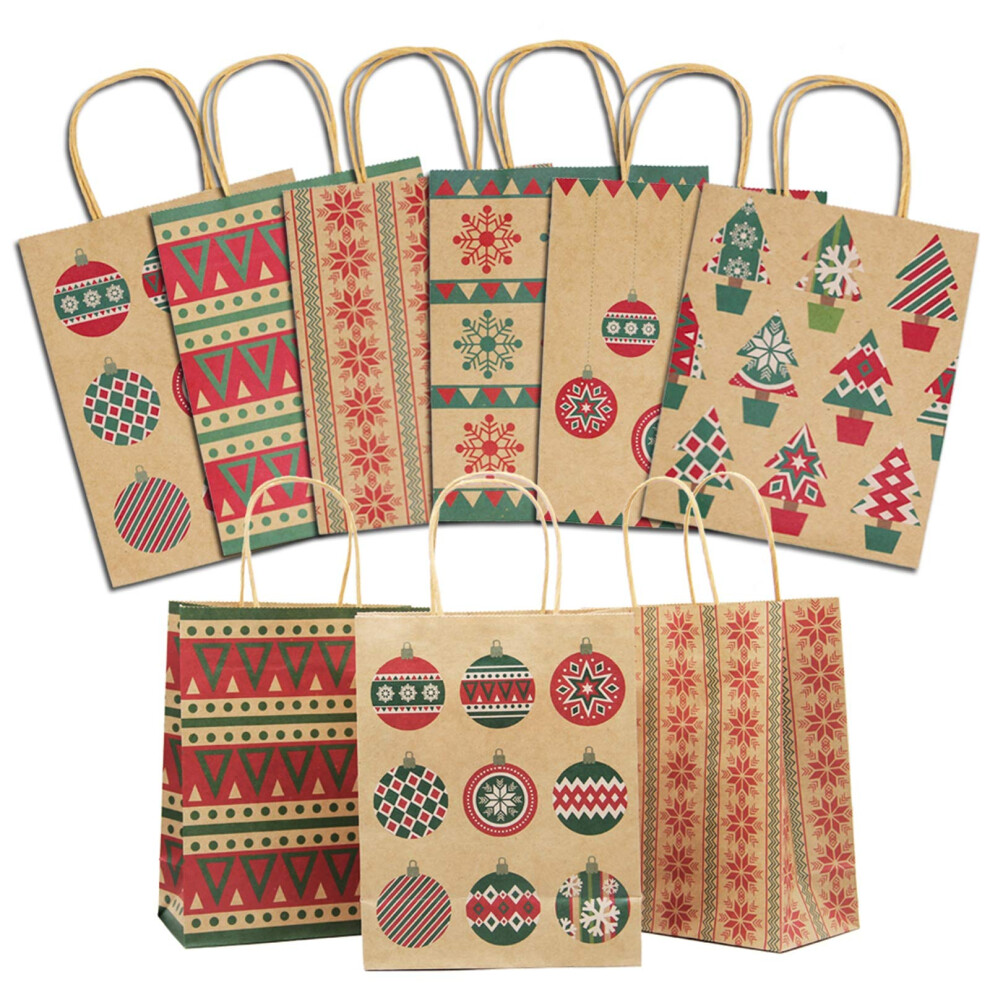 Lulu Home Kerstcadeauzakken 24 Stuks Medium Kerst Kraftpapier-image
