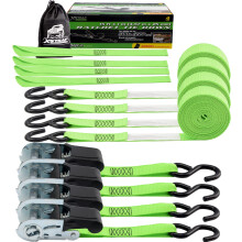 XSTRAP STANDARD Spanngurte mit Ratsche, 4 Stck, 4,6 m, 600 kg, Bruchfestigkeit, Frachtgurte zum Bewegen von Gerten, Rasengerten, Motorrdern, inkl