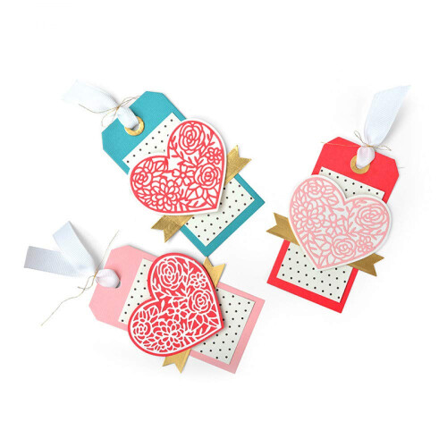 Sizzix Thinlits set set 10 pachet eticheta de inima de Katelyn Lizardi Multicolor 2