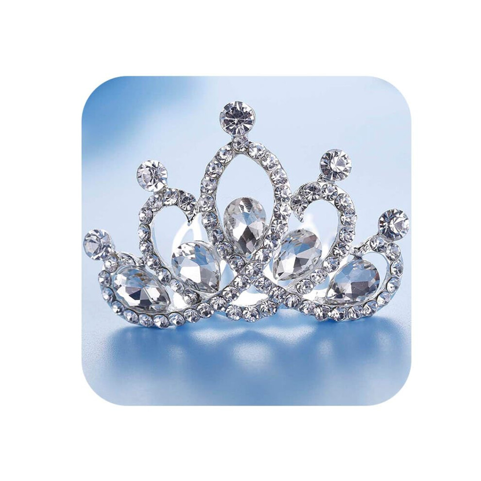 JAKAWIN Coiffe de demoiselle d'honneur Peigne     cheveux de mariage Couronne de diad   me en strass Cadeau d'anniversaire pour filles (Argent)