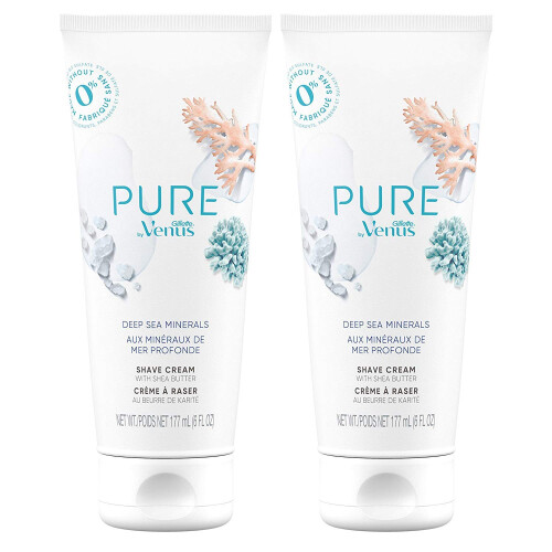 Gillette Gillette Venus PURE Κρέμα Ξυρίσματος - Ορυκτά Βαθιάς Θάλασσας, 6 Oz (Συσκευασία 2)