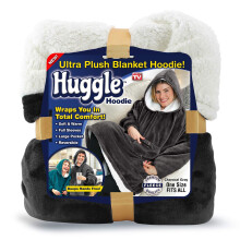Ontel Huggle Hoodie  Ultra Plush Blanket  Charcoal Grey  One Size