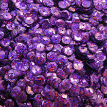 8mm Cup Sequins Purple Hologram Glitter Sparkle Metallic Medium Hole Made in USA