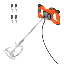 2600W Electric Cement Mixer - 6-Speed Paddle Stirrer for Cement, Mortar, Paint, Plaster, Grout (120mm Spiral Tool, M14)