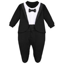 Traje de esmoquin para caballero con pajarita para beb? ni?o de color lila (negro, 3 meses)