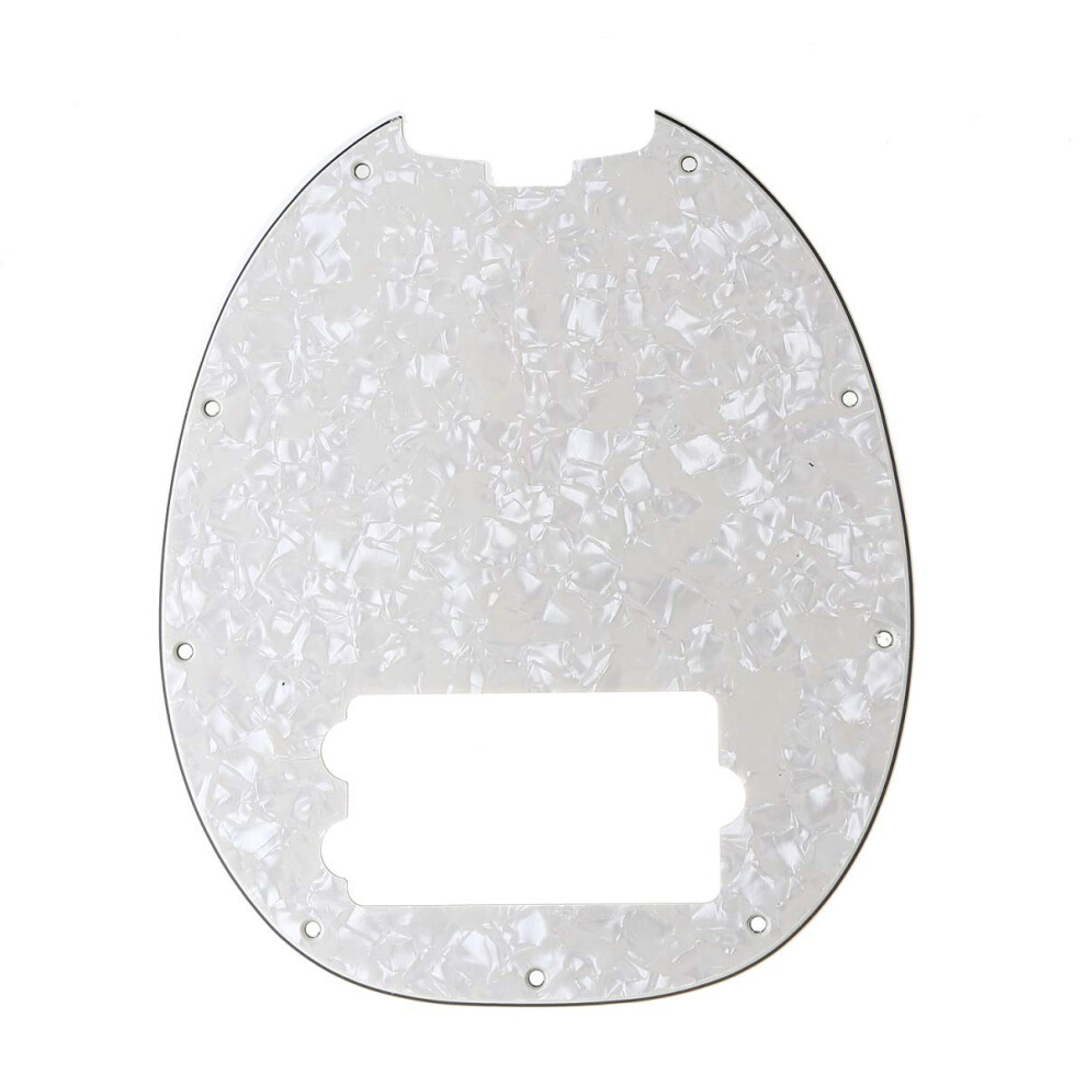 Musiclily 9 Fori Pickguard Basso Battipenna Per Musicman Stingray Bass, 4 Strati Parchment Pearl-image