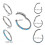 (Dark Blue, 10mm) 316L Surgical Steel Opal Studded Hinged Segment Clicker Ring 3
