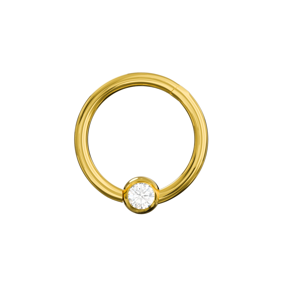 (Steel, 1.2mmx 12mm) Surgical Steel BCR Clicker with CZ Stone Piercing Ring-image-OPC-PG9G8GV-NEW