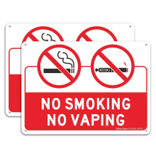 Faittoo 2Pack No Smoking No Vaping Sign 10 x 7 Inches Rust Free 040 Aluminum UV Protected Weather Resistant Waterproof Du