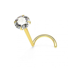 (Yellow Gold, 2.5mm) 9K Gold Round Jewelled Nose Screw