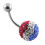 Crystal Pepsi Logo Steel Belly Ring 2