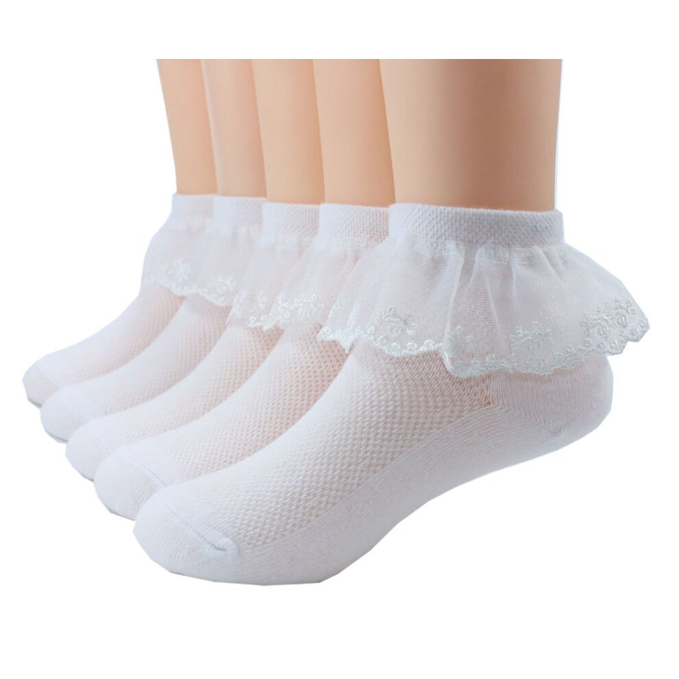 Xiyadun Lot de 5 paires de chaussettes en coton     volants pour b   b   s et enfants