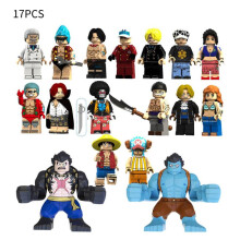 17-teiliges One Piece Baustein-Set mit Minifiguren DIY Puzzle Spielzeug für Kinder Fans Geschenke