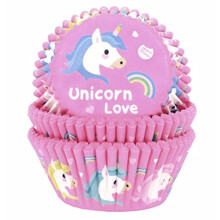 House of Marie Unicorn Pattern Paper Muffin Cases Cupcake Cases Pack of 50