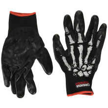 Grease Monkey Bone Series Foam Nitrile Mechanic Gloves with Grip, Work Gloves and All Purpose Gloves, Bones, Large Black