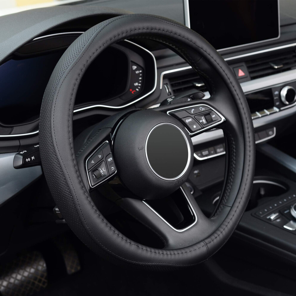 Kafeek Steering Wheel Cover Universal 15 Inch Microfiber Leather An 796816023509