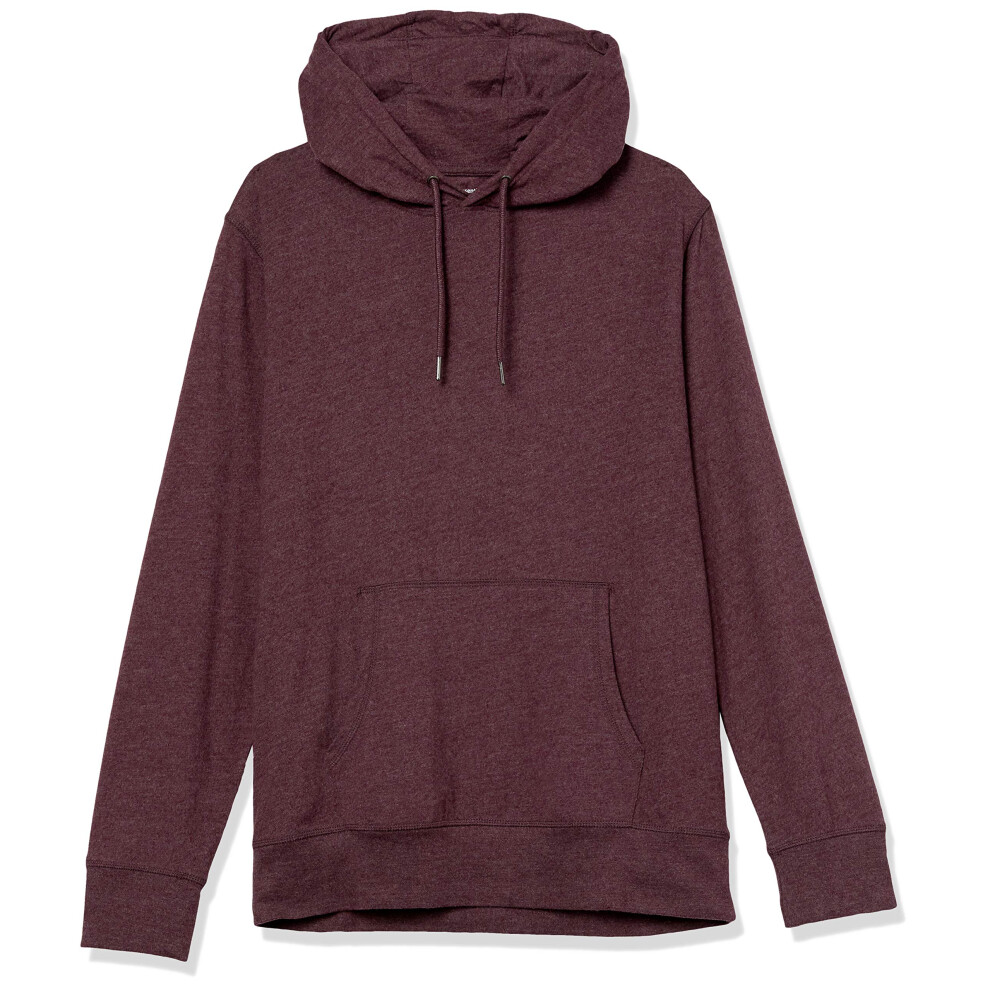 Amazon Essentials Mens Lightweight Jersey Pullover Hoodie  Burgundy  Medium
