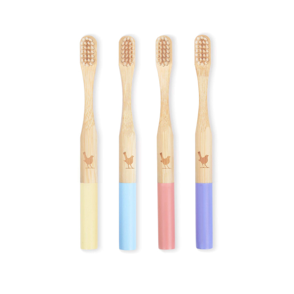 Inf�Dda F�Glar Native Birds Kids Bamboo Toothbrush With Soft Bristles Set Of 4 Eco Friendly Toothbrushes Bpa Free Designed In Ukraine