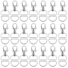 100PCS Premium otocn karabiny a D krouky otocn karabiny pro klcenky a ic projekt (3/4"""" vnitrn rka) Strbrn