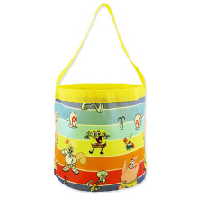 Spongebob Squarepants Nylon Gift Basket Bucket Tote (One Size  Yellow/