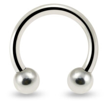 (Silver, 10mm) 925 Sterling Silver Circular Barbell with Ball