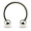 (Silver, 10mm) 925 Sterling Silver Circular Barbell with Ball 1