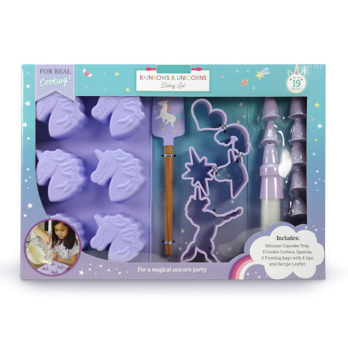 Set da Cucina per Bambini 19 Pezzi con Unicorno e Ricette