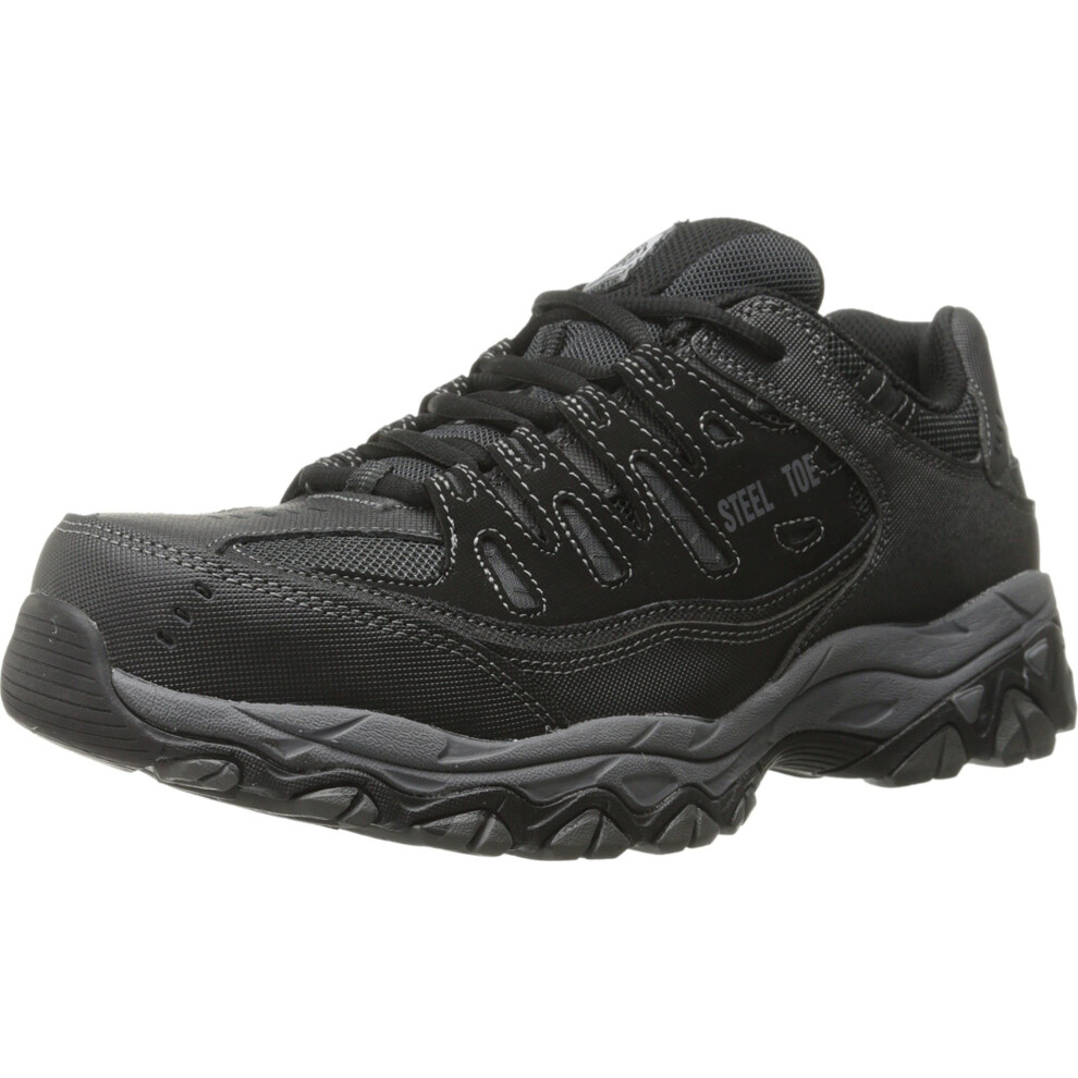 Skechers Men Cankton Athletic Steel Toe Work Sneaker  Black/Black  11.
