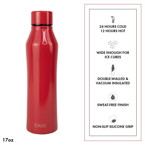 CAUS RED PET Rustfrit st?l flaske 17 oz 2
