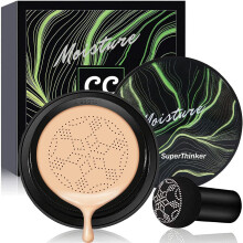 Air Cushion CC Cream Mushroom Head Foundation Feuchtigkeitsspendende BB Cream Makeup Langanhaltender Matt-Concealer (Natrlich)