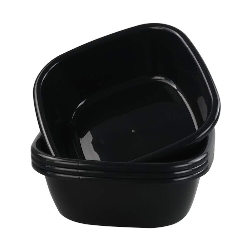 Kekow 4-Pack Small Wash Basin Pan 8 Quart Black Dish Pan