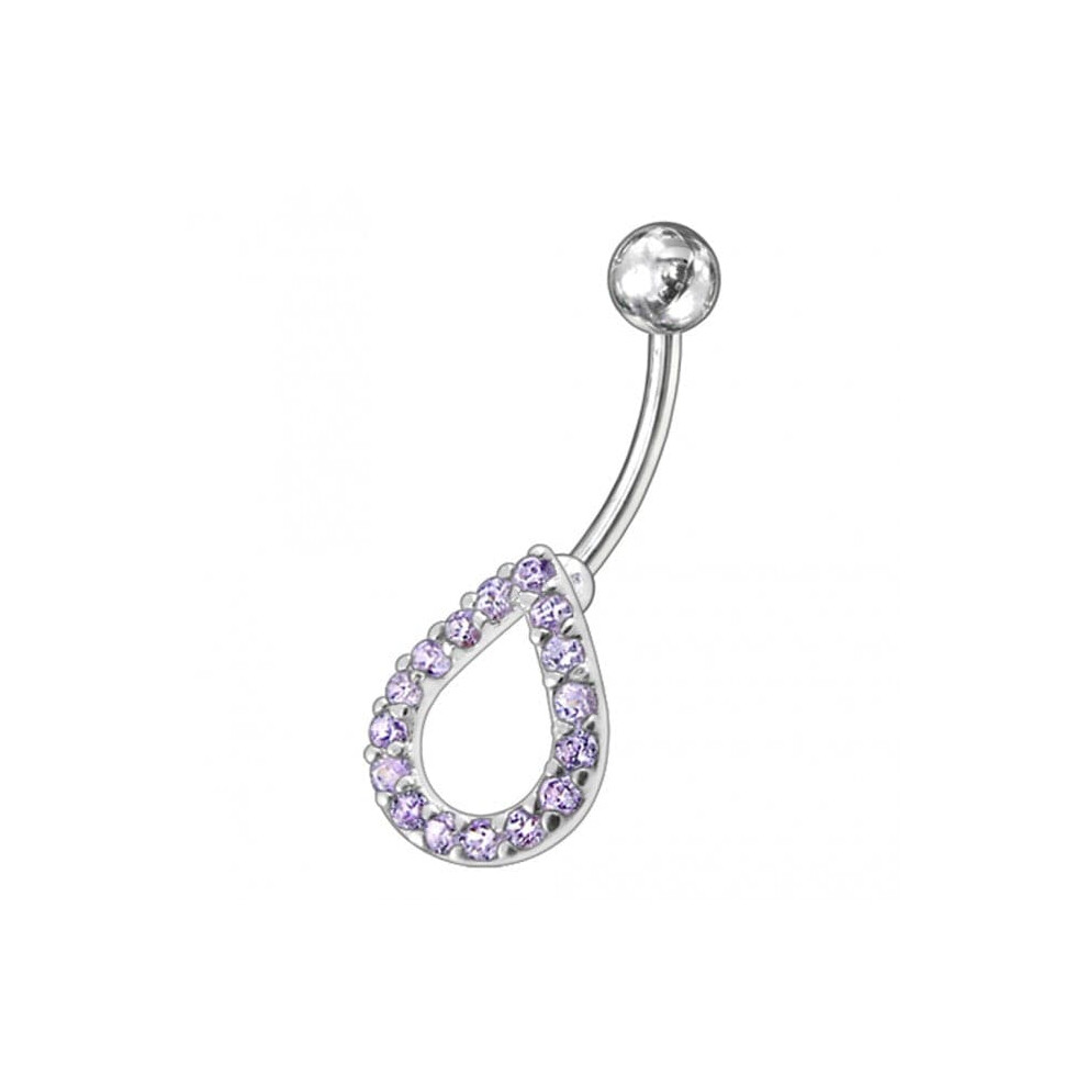 (Silver, Lavender) Fancy Silver Jewelled Non-Moving Belly Ring-image-OPC-PG9GDQ5-NEW