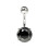 (Silver, Emerald) 925 Sterling Silver Round Jewelled Non-Dangling Belly Button Ring 5