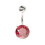 (Silver, Emerald) 925 Sterling Silver Round Jewelled Non-Dangling Belly Button Ring 12