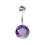 (Silver, Emerald) 925 Sterling Silver Round Jewelled Non-Dangling Belly Button Ring 13
