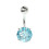 (Silver, Emerald) 925 Sterling Silver Round Jewelled Non-Dangling Belly Button Ring 2