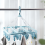 (blue) Foldable Sock Dryer with 32 Clips Laundry Hanger 7